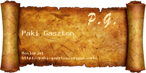 Paki Gaszton névjegykártya